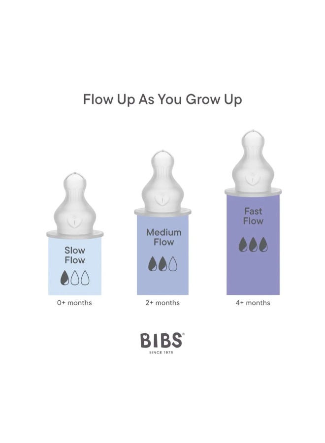 BIBS Baby Bottle Nipple Round Silicone 2 pack Slow Flow - Image 2